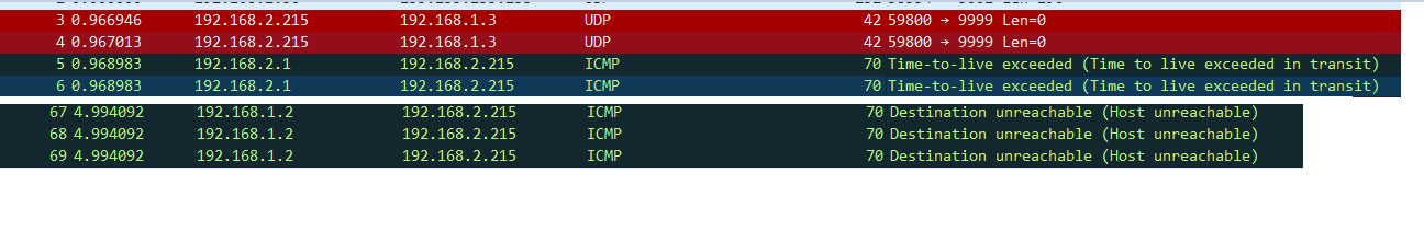 UDP 服务器不可达或者端口不可达 wireshark抓包截图